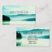 Naturkunst Ruhe blau und aquamarin nebelig See Visitenkarte (Vorne/Hinten)