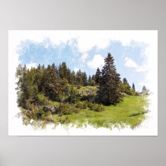 Naturlandschaft - Aquarell Poster (Vorne)