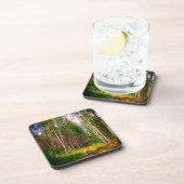 Naturlandschaft Forest Birch Weißrussland Getränkeuntersetzer (Rechte Seite)
