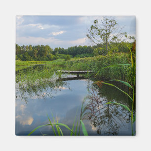 Naturlandschaft Forest Lake Pier Weißrussland Magnet