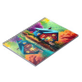 Naturlandschaft Illustration mit Hütte des Sees Notizblock (Linke Seite)