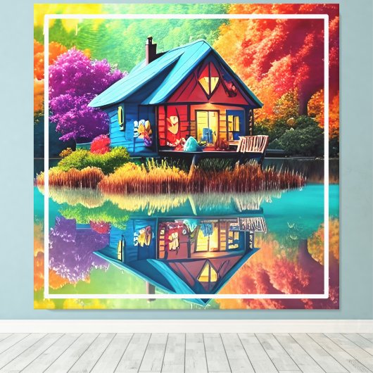 Naturlandschaft mit Herbst-38566 Leinwanddruck (Insitu (Holzboden))