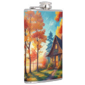 Naturlandschaft mit Hütte im Wald Flachmann (Rechts)