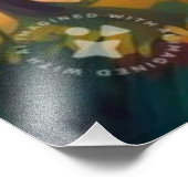 Naturlandschaft mit Hütte im Wald Fotodruck (Ecke)