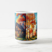 Naturlandschaft mit Hütte im Wald Kaffeetasse (Mittel)