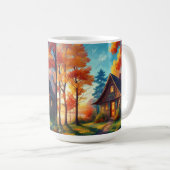 Naturlandschaft mit Hütte im Wald Kaffeetasse (VorderseiteRechts)