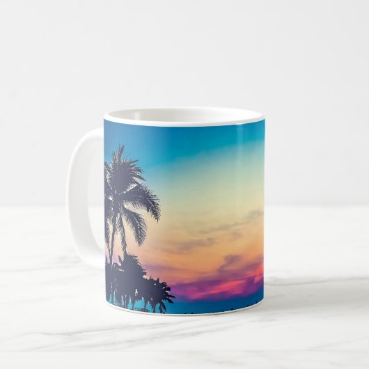 Naturlandschaft mit Palmen im Pool Kaffeetasse (Vorderseite Links)