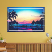 Naturlandschaft mit Palmen im Pool Leinwanddruck (Insitu (Wohnzimmer))