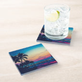 Naturlandschaft mit Palmenbäumen-25925 Glasuntersetzer (Schrägansicht)