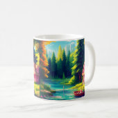 Naturlandschaft mit rosa Hütte Kaffeetasse (VorderseiteRechts)
