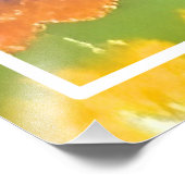 Naturlandschaft mit See, Hütte, Herbst Fotodruck (Ecke)