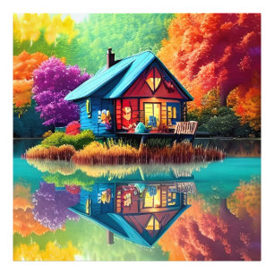 Naturlandschaft mit See und Herbst-38566 Fotodruck