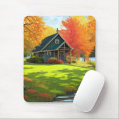Naturlandschaft mit See und Hütte Mousepad (Mit Mouse)