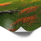 Naturlandschaft mit See und Hütte Poster (Ecke)