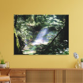 Naturlandschaft Sonnenlicht durch Bäume auf dem Ba Leinwanddruck (Insitu (Wohnzimmer))