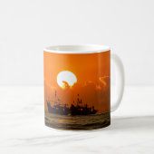 Naturlandschaft Sonnenuntergang mit Boot Kaffeetasse (VorderseiteRechts)