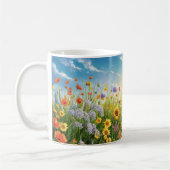 Naturlandschaft von Sonnenblumen und blauer Himmel Kaffeetasse (Links)