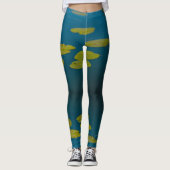 Naturlandschaft Wasserlilie Blätter Pond River Leggings (Vorderseite)