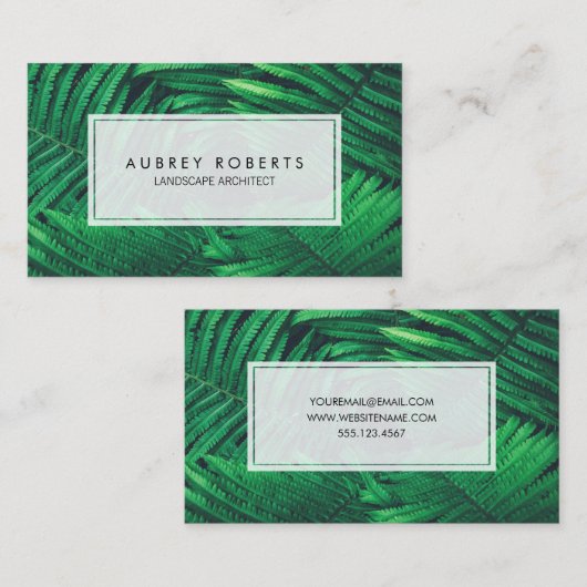 Naturlandschaftsarchitektur Fern Pflanze Visitenkarte (Vorne/Hinten)