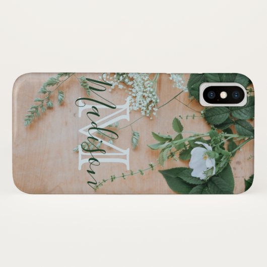 Naturleaf Blumenholz Grüner Cooler Anfangsname Case-Mate iPhone Hülle (Rückseite (Horizontal))