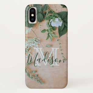 Naturleaf Blumenholz Grüner Cooler Anfangsname Case-Mate iPhone Hülle