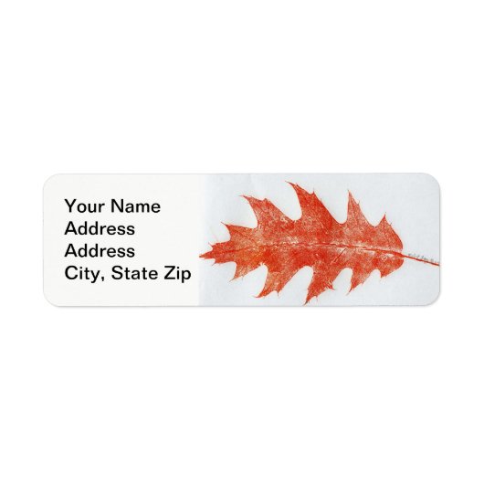Naturleaf Print, rotes Eichenherbstblatt in Rot. (Vorne)