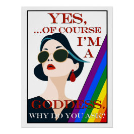 Natürlich bin ich eine Goddess Retro Vintager Gay  Poster