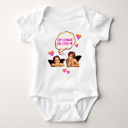 NATÜRLICH BIN ICH personalisiert NIEDLICHER Cherub Baby Strampler (Vorderseite)