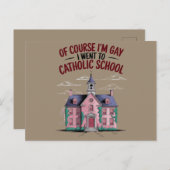 Natürlich bin ich schwul und ging zur katholischen postkarte (Vorne/Hinten)