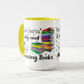 Natürlich brauche ich diese Phantastischen Bücher Tasse (Vorderseite Links)