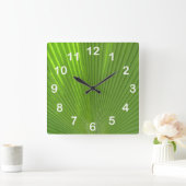 Naturlich Coole Oberflächen_Palm Frond (mit Zahlen Quadratische Wanduhr (Zuhause)