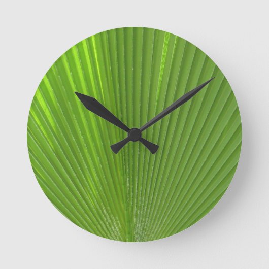 Natürlich Coole Oberflächen_Palm Frond strahlend Runde Wanduhr (Vorderseite)
