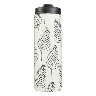 Natürlich Floral: Abstrakt Weiß Vintage Thermosbecher