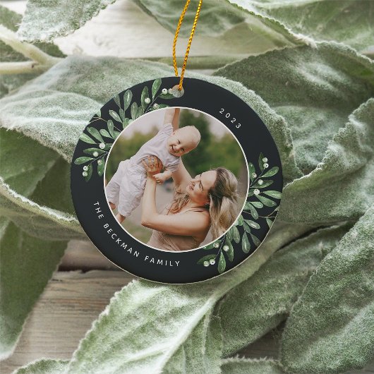 Natürlich Freude | Botanisches Personalisiertes Fo Keramik Ornament