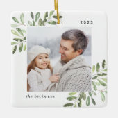 Natürlich Freude | Botanisches Personalisiertes Fo Keramikornament (Vorderseite)