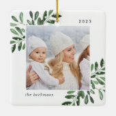 Natürlich Freude | Botanisches Personalisiertes Fo Keramikornament (Rückseite)