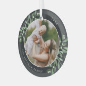 Natürlich Freude | Botanisches Personalisiertes Fo Ornament Aus Glas (Vorderseite links)