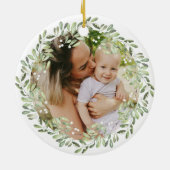 Natürlich Freude | Sehr Personalisiertes Foto Keramik Ornament (Hinten)