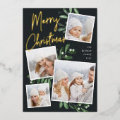 Natürlich Freude | Weihnachtsfoto Collage Folien Feiertagskarte (Vorderseite)