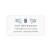 Natürlich fröhliche Monogramm-Rücksendeadresse Adressaufkleber (Vorne)