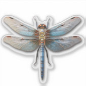 Natürlich gefärbte Libelle mit Schatten Aufkleber (Vorderseite)