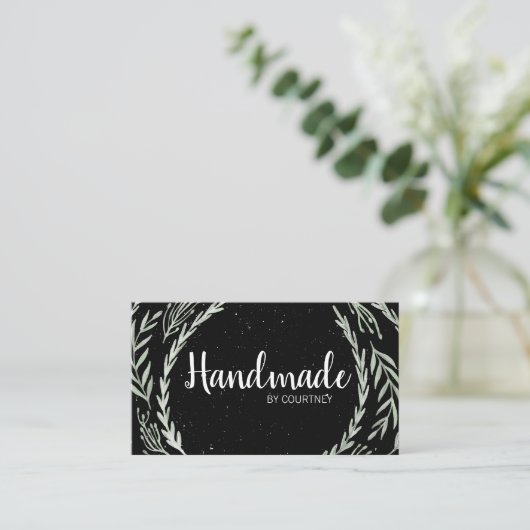 Natürlich gesprenkelt (schwarz / weiß) visitenkarte (Stehend Vorderseite)