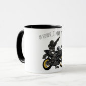Natürlich höre ich... Funny Motorrad Tasse (Vorderseite Links)