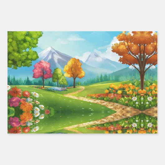 Naturlich Inspiriert Umschlagpapier Geschenkpapier Set (Vorderseite 3)