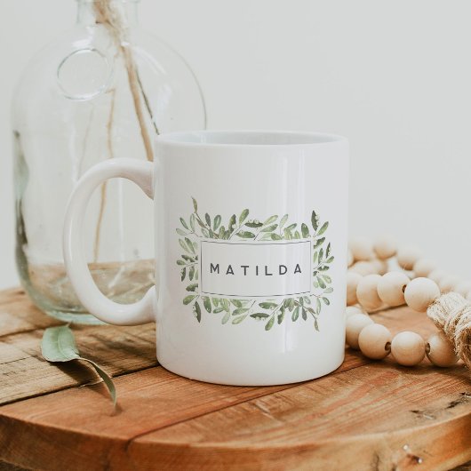 Natürlich Joyful Personalisiert Watercolor Botanic Kaffeetasse