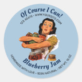 Natürlich kann ich Jar Lid Label Runder Aufkleber (Vorderseite)