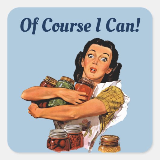 Natürlich kann ich quadratischer aufkleber (Vorderseite)