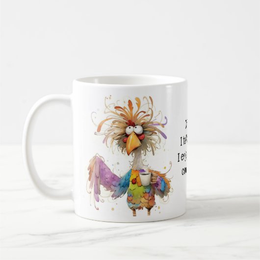 Natürlich rede ich mit mir selbst. Rooster Humorvo Kaffeetasse (Links)