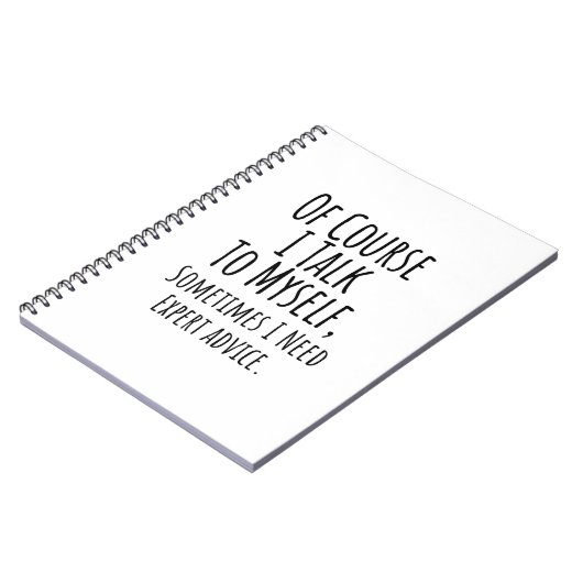 Natürlich spreche ich manchmal mit mir selbst, man notizblock (Linke Seite)