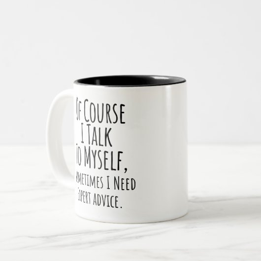 Natürlich spreche ich manchmal mit mir selbst, man zweifarbige tasse (Vorderseite Links)